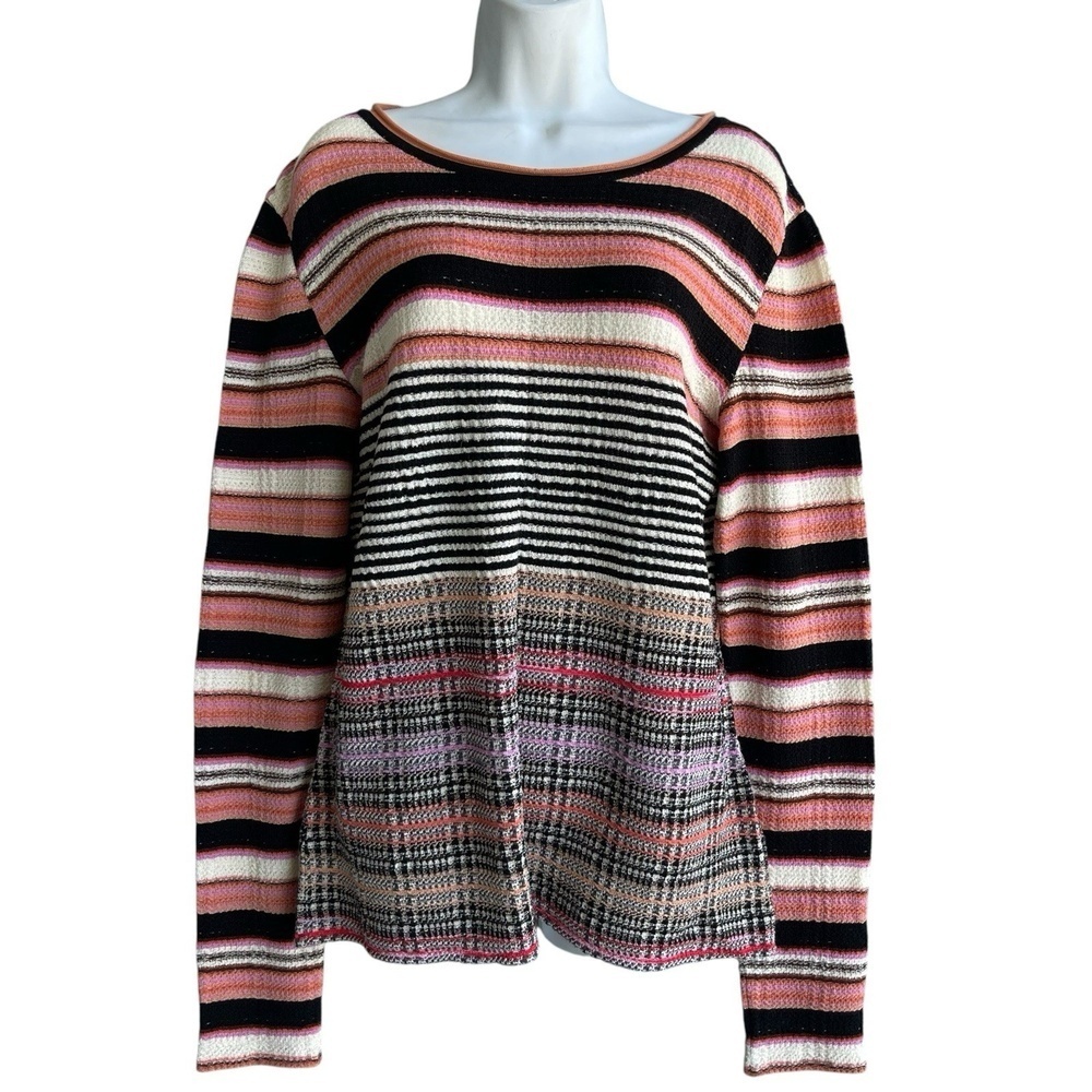 MISSONI Dal 1953 Striped Knit Sweater Women's 50 Multicolor Pullover